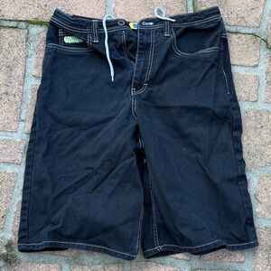 Empyre Black Denim Shorts 32 baggy skater